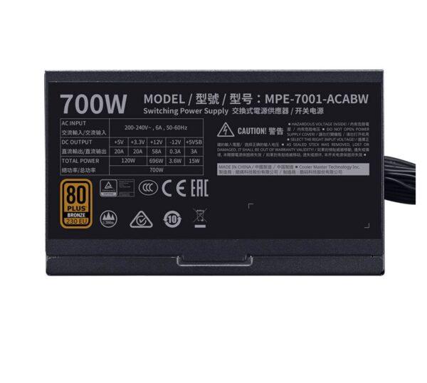 منبع تغذیه کامپیوترکولرمستر MWE Bronze700 V2